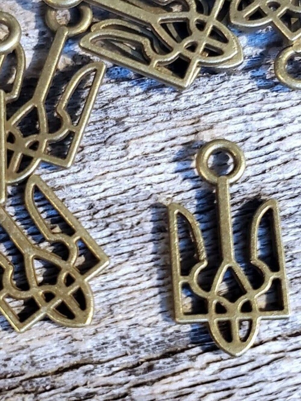 Bronze Ukraine National Emblem Ukrainian Symbol 18x9mm Charms Pendants 10 pcs - Picture 3 of 12